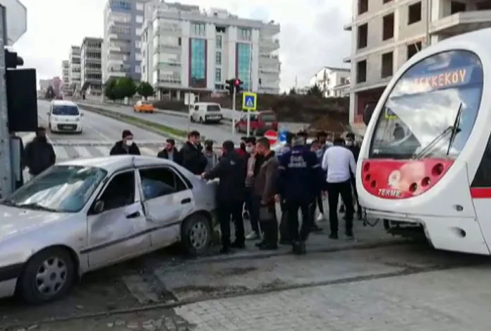 Samsun’da tramvay kazası