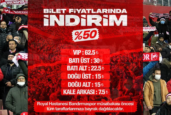Samsunspor’dan bilet fiyatlarına dev indirim
