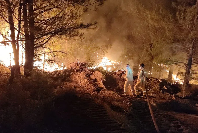 Datça’da yangın sürüyor: Evler tahliye edildi
