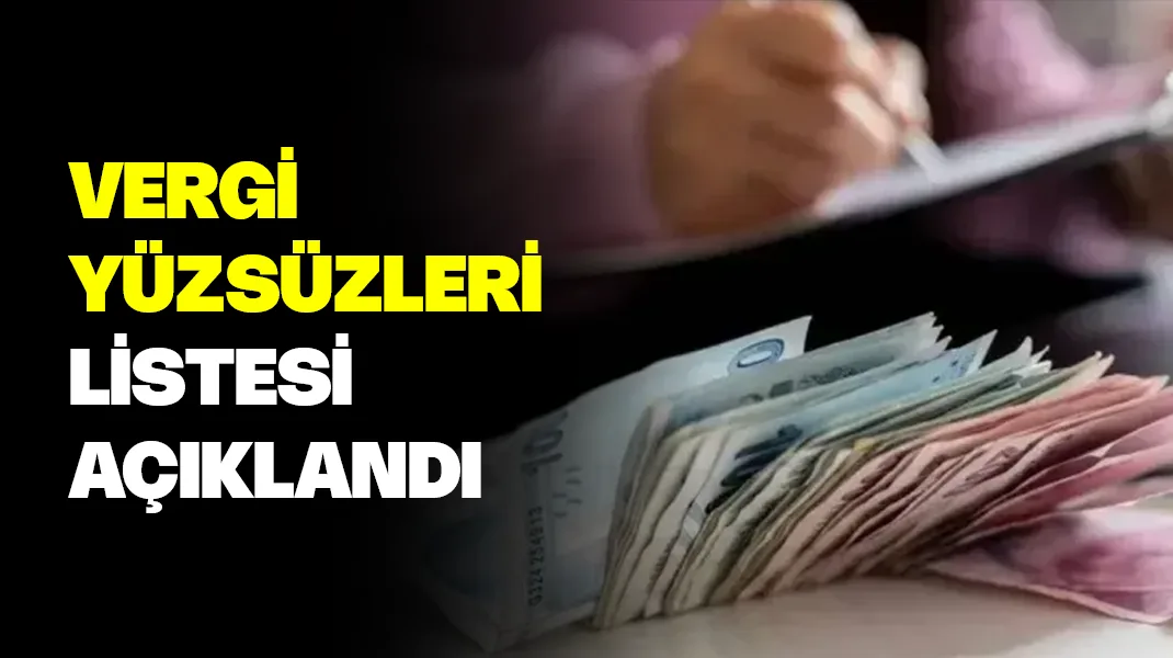 Vergi yüzsüzleri listesi açıklandı
