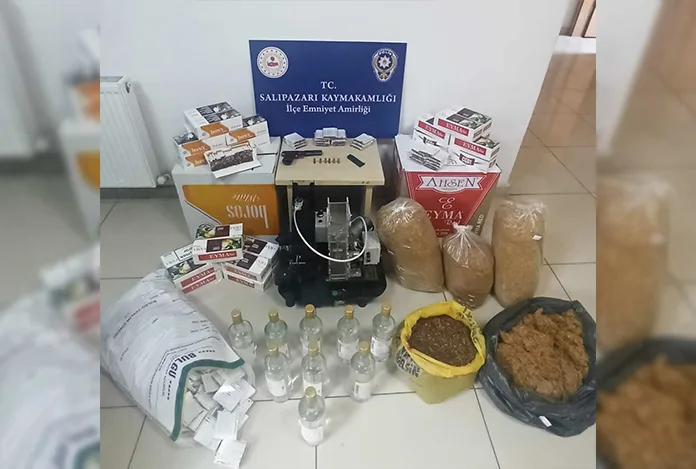 Samsun’da kaçak alkol ve tütün baskını