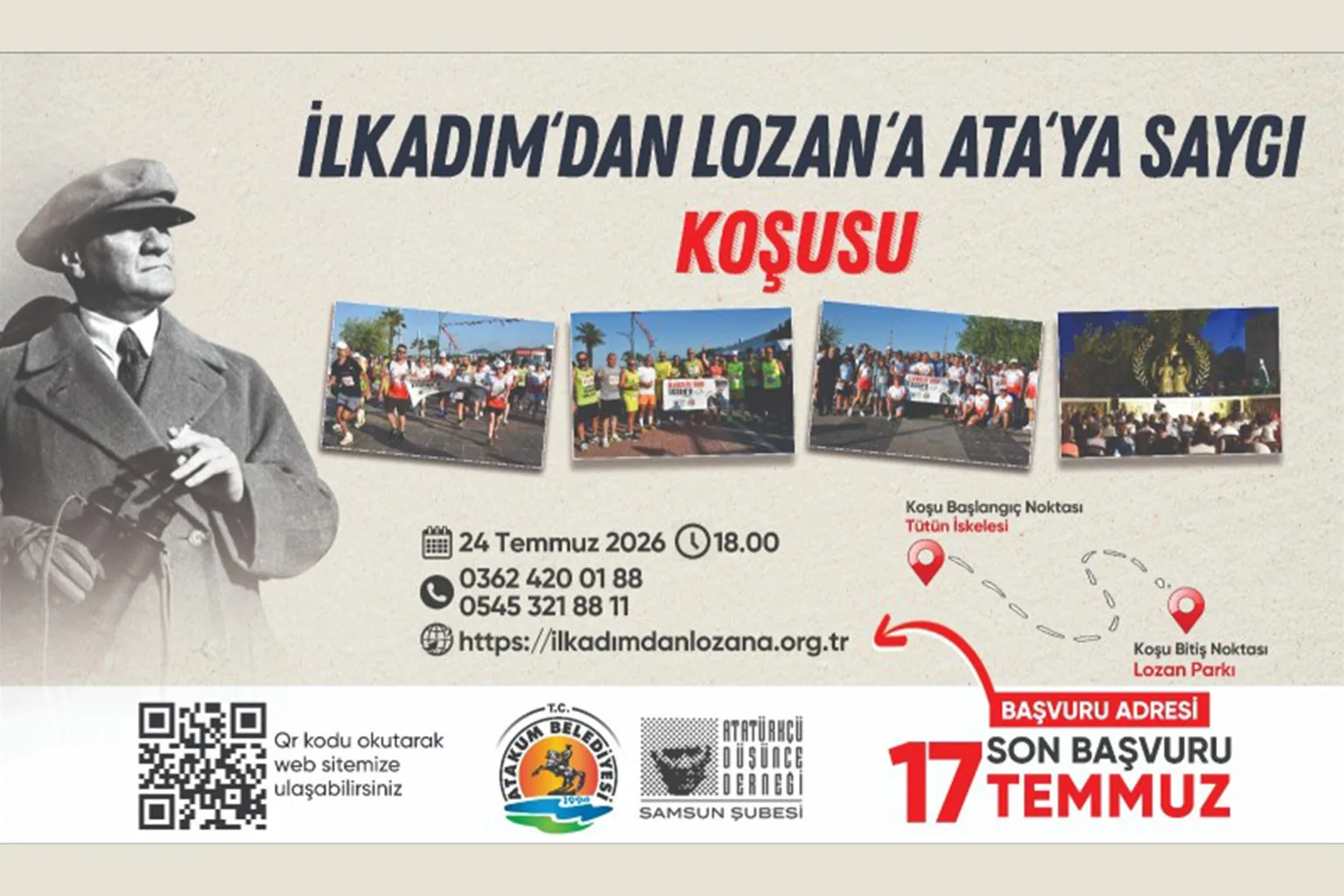 İlkadım’dan Lozan’a Ata’ya Saygı Koşusu ile tarihi gurur tekrar yaşanacak