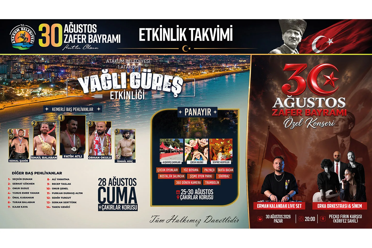 Atakum Belediyesinden dev 30 Ağustos programı