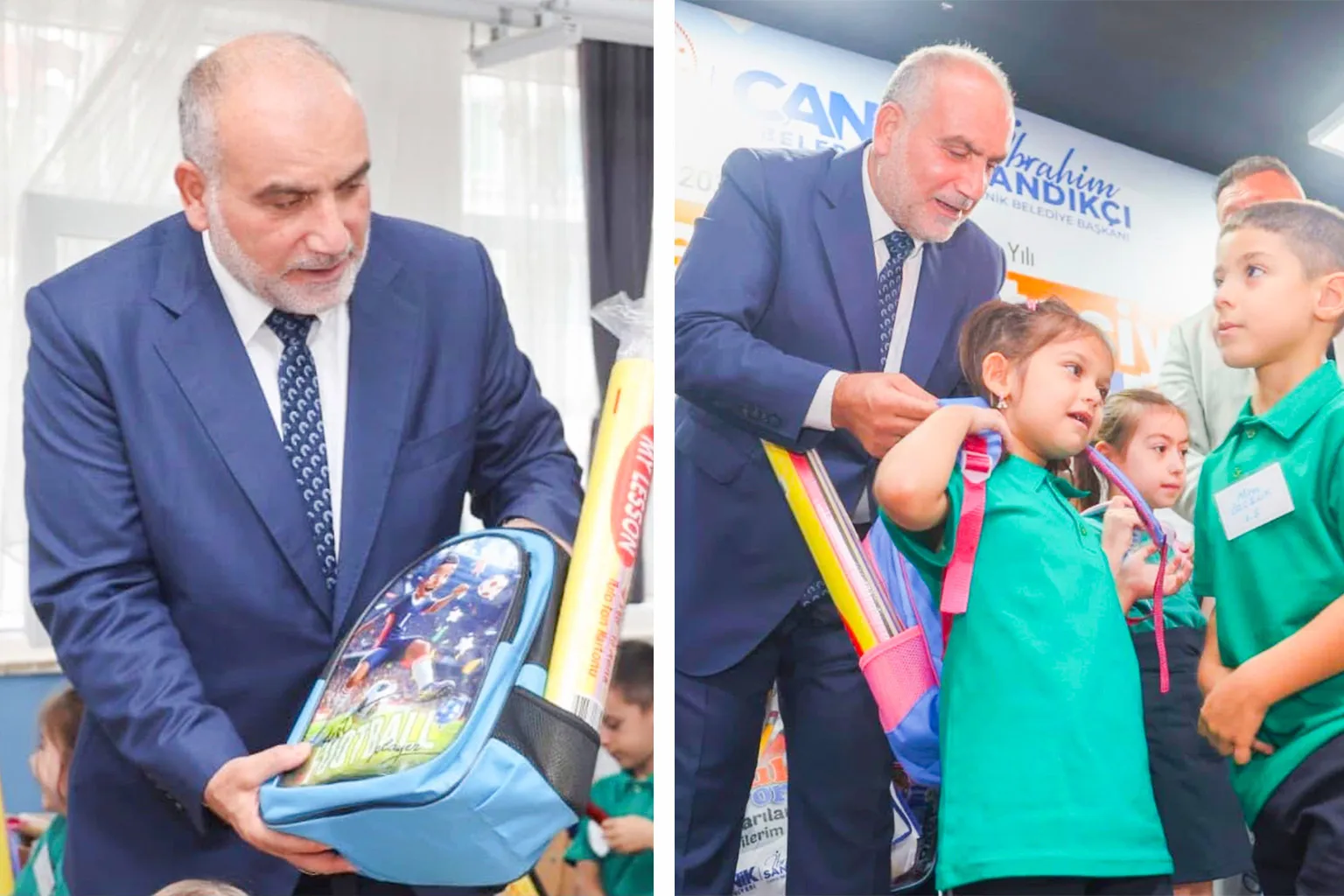 Canik Belediyesi'nden İlkokul 1. Sınıfa Başlayan Tüm Öğrencilere Çanta ve Kırtasiye Seti Hediye