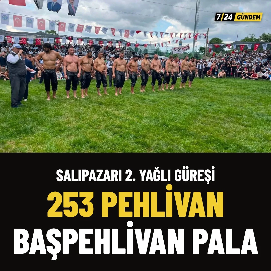 Salıpazarı'da 253 pehlivanın güreştiği yarışmada başpehlivan Pala oldu