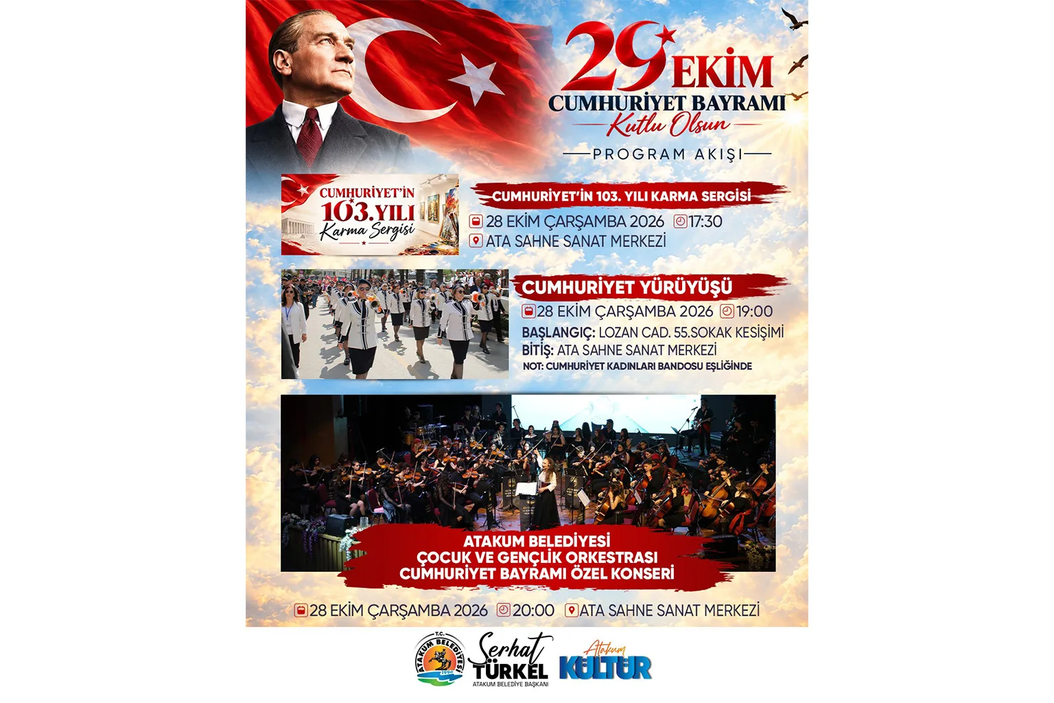 Atakum Belediyesinden Cumhuriyetin 103. yılına özel program