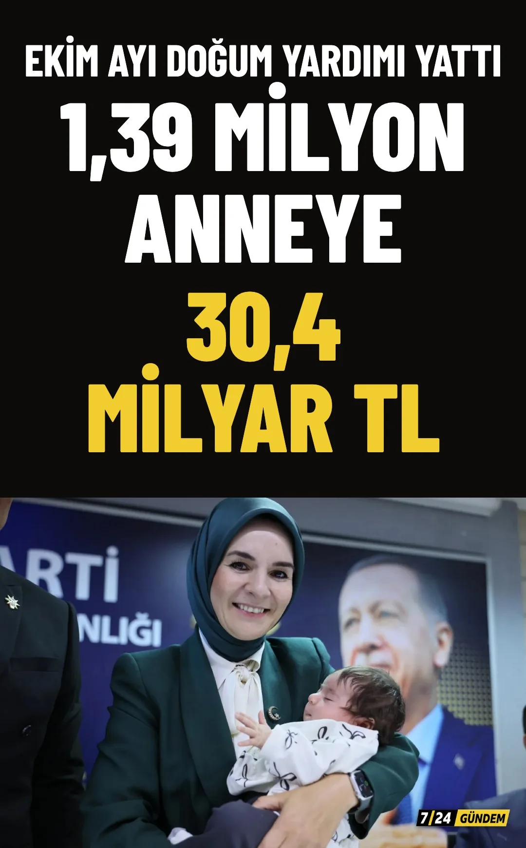 Aile Bakanlığı ekim ayı doğum yardımlarını hesaplara yatırdı