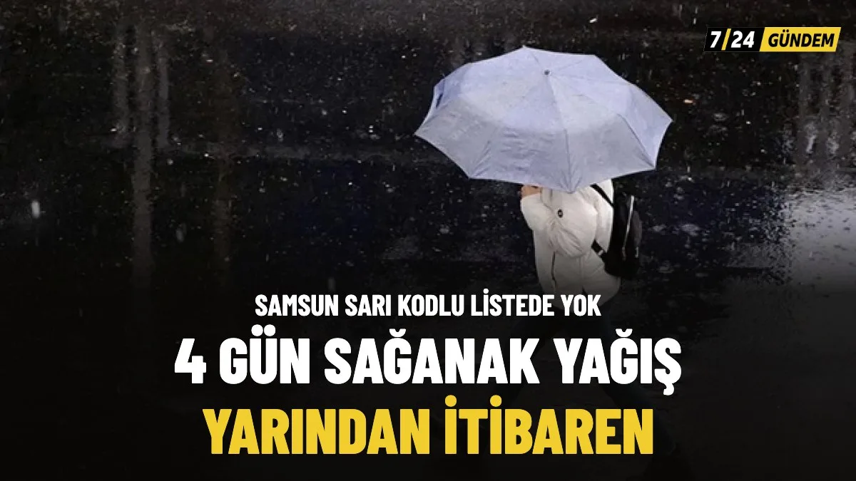 Samsun'da hava yarından itibaren dört gün sağanaklı geçecek